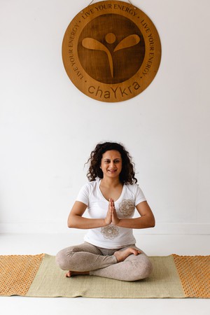 Anti-Slip Herbal Cotton Yoga Mat (Green with Orange) from chaYkra