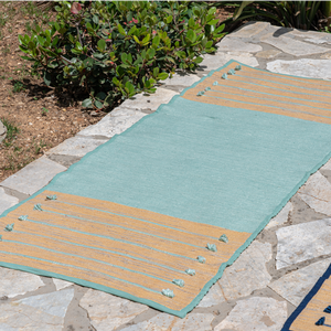 Turquoise Ayurvedic Cotton Yoga Mat from chaYkra