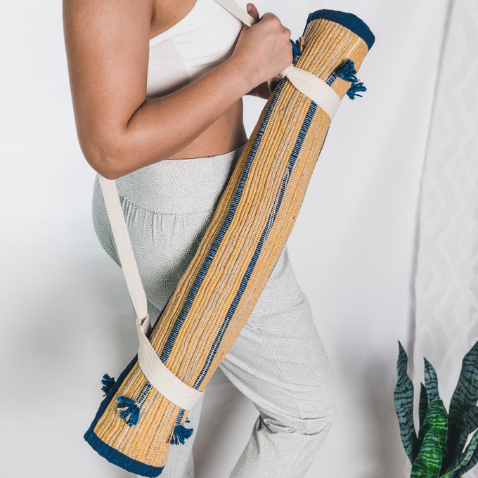 Dark Blue Ayurvedic Cotton Yoga Mat from chaYkra
