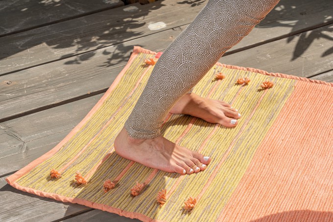 Pink Ayurvedic Cotton Yoga Mat from chaYkra