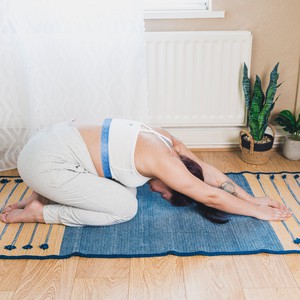 Dark Blue Ayurvedic Cotton Yoga Mat from chaYkra