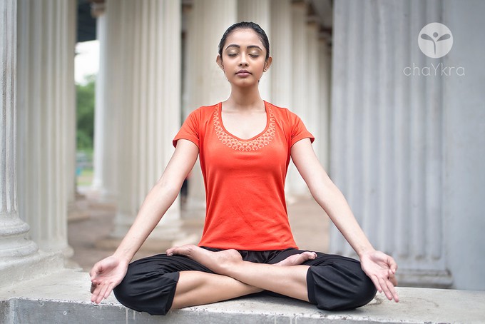 Orange Sun Salutation Tee from chaYkra