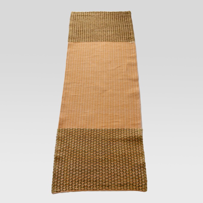 Anti-Slip Herbal Cotton Yoga Mat (Orange with Green) from chaYkra