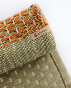 Anti-Slip Herbal Cotton Yoga Mat (Green with Orange) via chaYkra