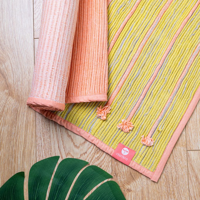 Pink Ayurvedic Cotton Yoga Mat from chaYkra