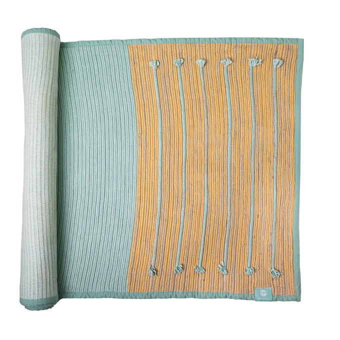 Turquoise Ayurvedic Cotton Yoga Mat from chaYkra