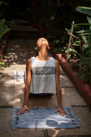 Eco Travel Yoga Mat (Blue & Brown) from chaYkra