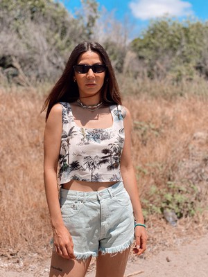 Safari Linen Crop Top from Chillax