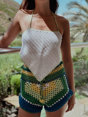 Sun and Chill White Crochet Top from Chillax