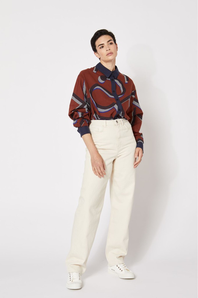 RUST ROSALIE MONOGRAMME SHIRT from Cool and Conscious