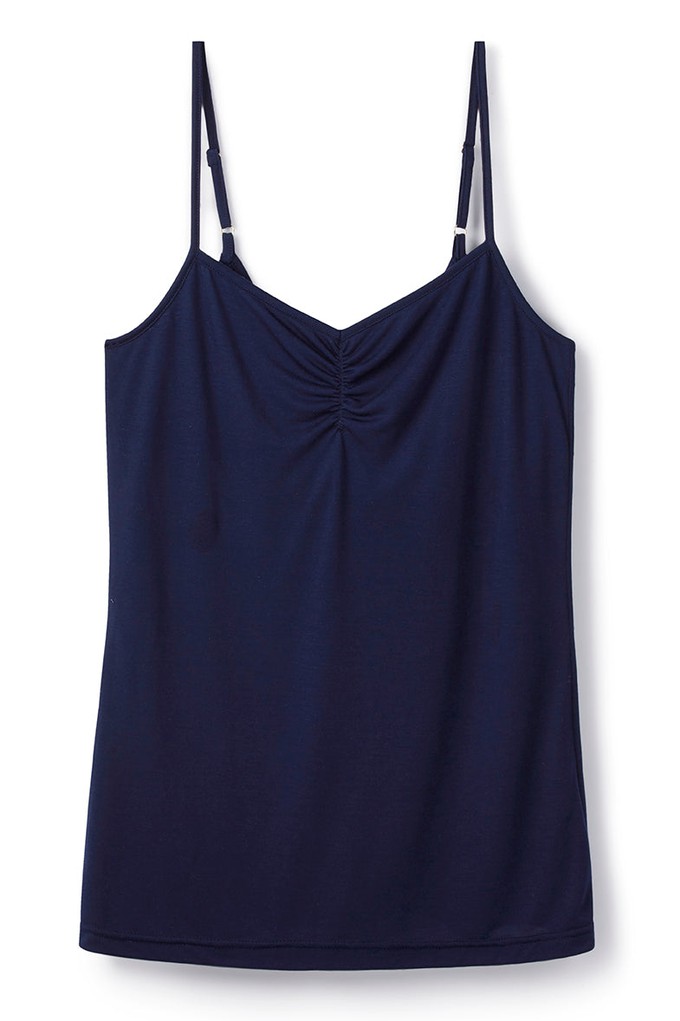 Project Cece  Strappy Top with Built-In Bra Shelf in Navy