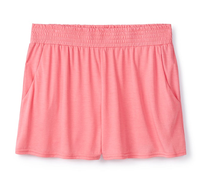 Shirred Shorts in Raspberry from Cucumber Clothing