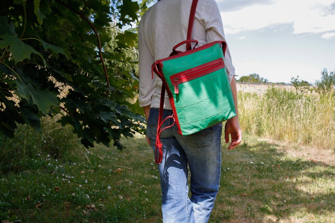 Small Backpack | Leather & Fire-hose from Elvis & Kresse