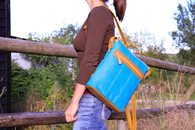 Small Backpack | Leather & Fire-hose from Elvis & Kresse