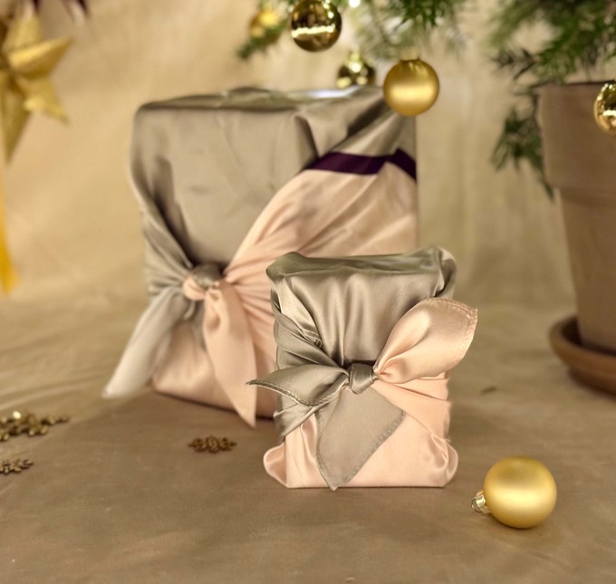 Furoshiki - Pistachio Crunch - SILK FabRap Gift Wrapping from FabRap