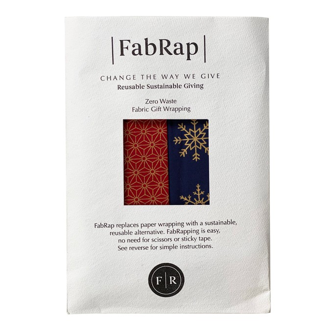 Furoshiki Gift Wrap Ruby & Midnight Snowflakes Fabric Gift Wrap - Double Sided (Reversible) from FabRap