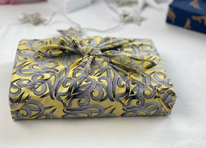 Sunshine Nouveau Fabric Gift Wrap Furoshiki Cloth - Single Sided from FabRap