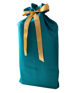 Gift Bag - Jade Green with Bronze Geometric Stars from FabRap