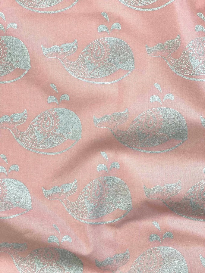 Furoshiki Gift Wrap Blush Whales Fabric Gift Wrap from FabRap