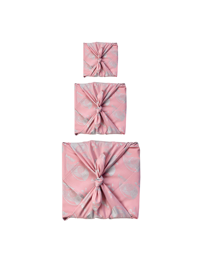 Furoshiki Gift Wrap Blush Whales Fabric Gift Wrap from FabRap