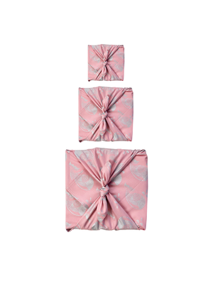 Furoshiki Gift Wrap Blush Whales Fabric Gift Wrap from FabRap