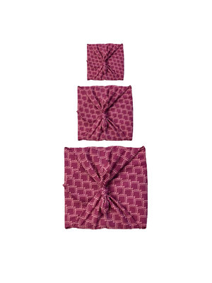 Maroon Arches Fabric Gift Wrap Furoshiki Cloth - Single Sided from FabRap