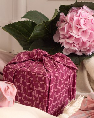 12 Piece Furoshiki Style Bundle - Burgundy & Blush from FabRap