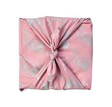 Blush Whales Fabric Gift Wrap Furoshiki Cloth - Single Sided via FabRap