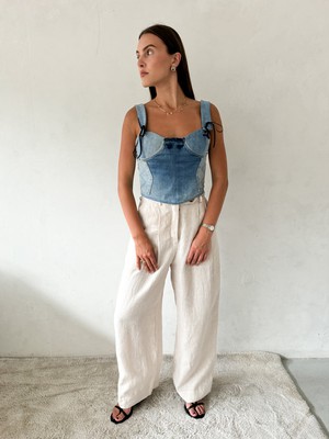 Upcycled Denim Deconstructed Corset from Fanfare Label