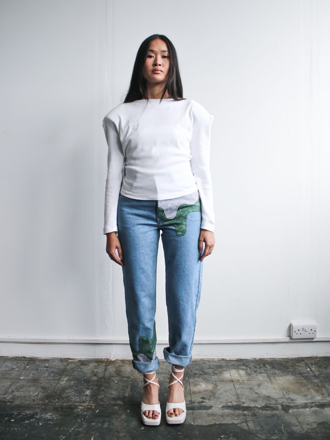 White Top With Shoulder Pads - Sizes 8 & 10 from Fanfare Label