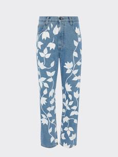 High Waisted Organic & Recycled White Petal Blue Jeans via Fanfare Label