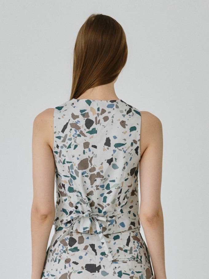 Daphne Waistcoat Top in Terrazzo from Fanfare Label