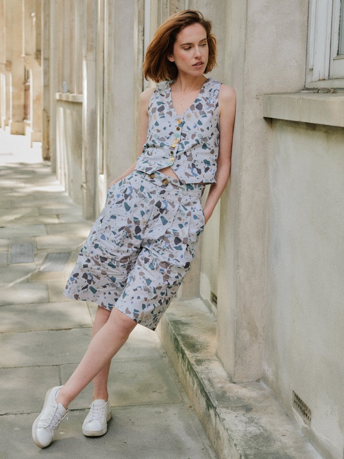 Daphne Waistcoat Top in Terrazzo from Fanfare Label