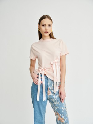 Delia Floral High Waisted Organic Mom Fit Embroidered Jeans from Fanfare Label