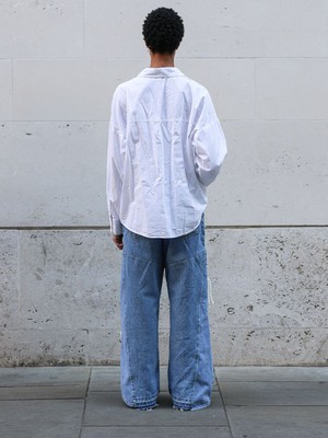 High Waisted Upcycled Thread Wide Leg Jeans from Fanfare Label