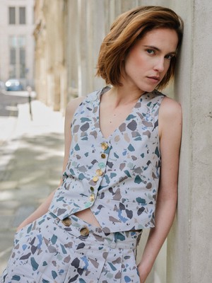 Daphne Waistcoat Top in Terrazzo from Fanfare Label