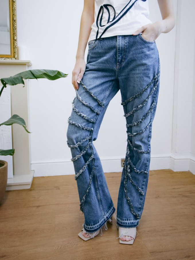 High Waisted Upcycled Elm Flare Jeans from Fanfare Label