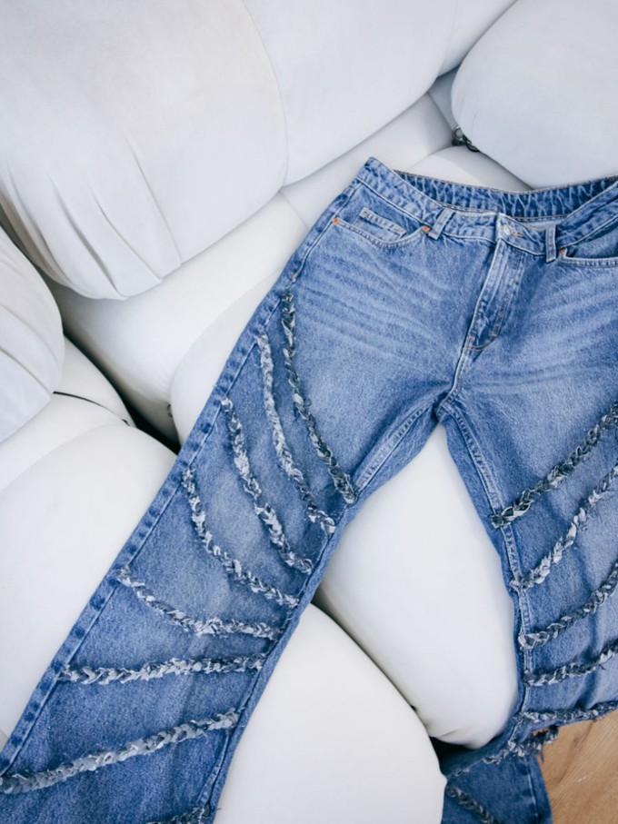 High Waisted Upcycled Elm Flare Jeans from Fanfare Label