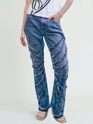 High Waisted Upcycled Elm Flare Jeans from Fanfare Label