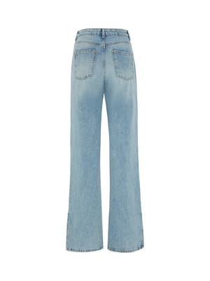 High Waisted Upcycled Thread Wide Leg Jeans from Fanfare Label