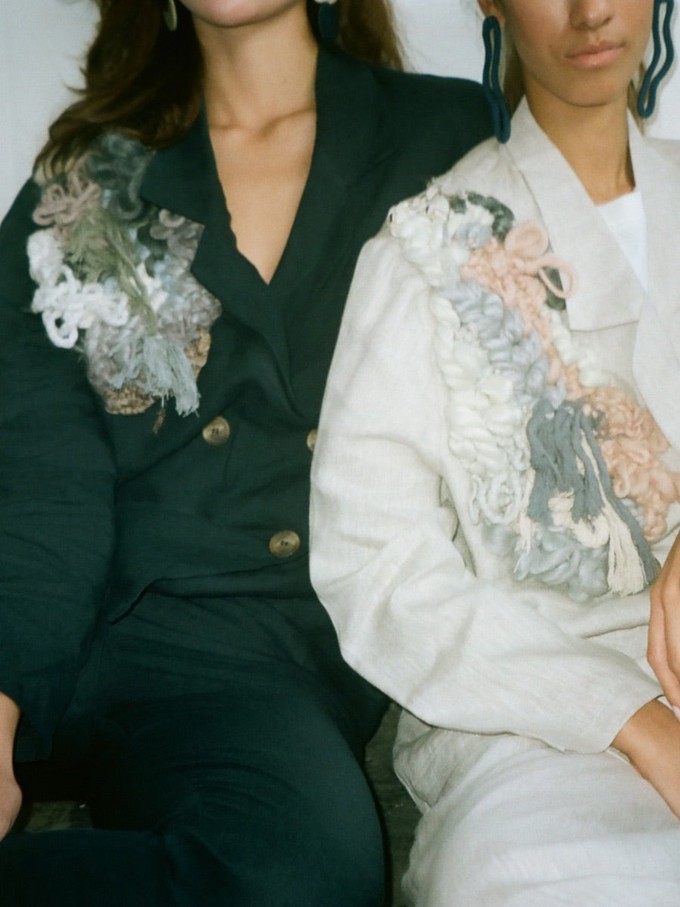 Ethically Made Navy Linen Suit With Trim from Fanfare Label
