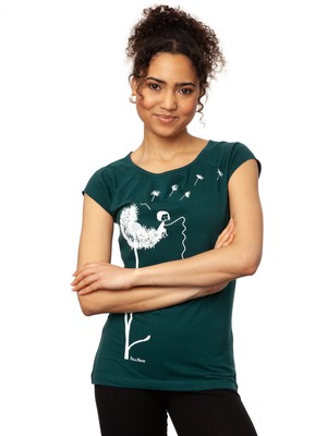 Dandelion Cap Sleeve Deep Teal from FellHerz T-Shirts - bio, fair & vegan