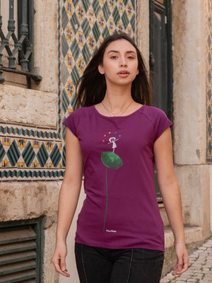 Rainbow Juggleuse Cap Sleeve berry from FellHerz T-Shirts - bio, fair & vegan