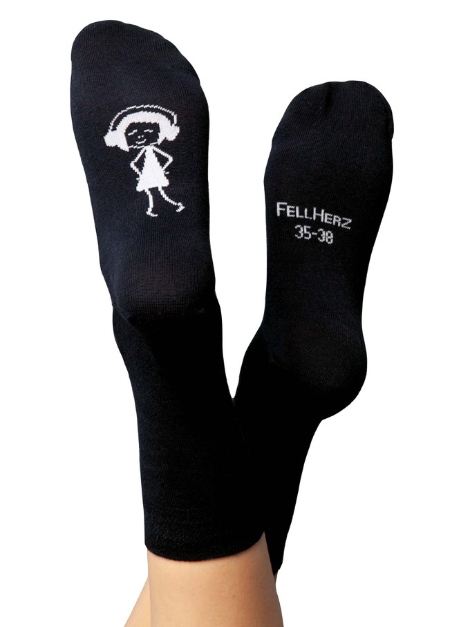 Pack of 6 thick and thin socks with organic cotton mix black from FellHerz T-Shirts - bio, fair & vegan