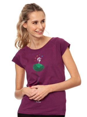 Rainbow Juggleuse Cap Sleeve berry from FellHerz T-Shirts - bio, fair & vegan