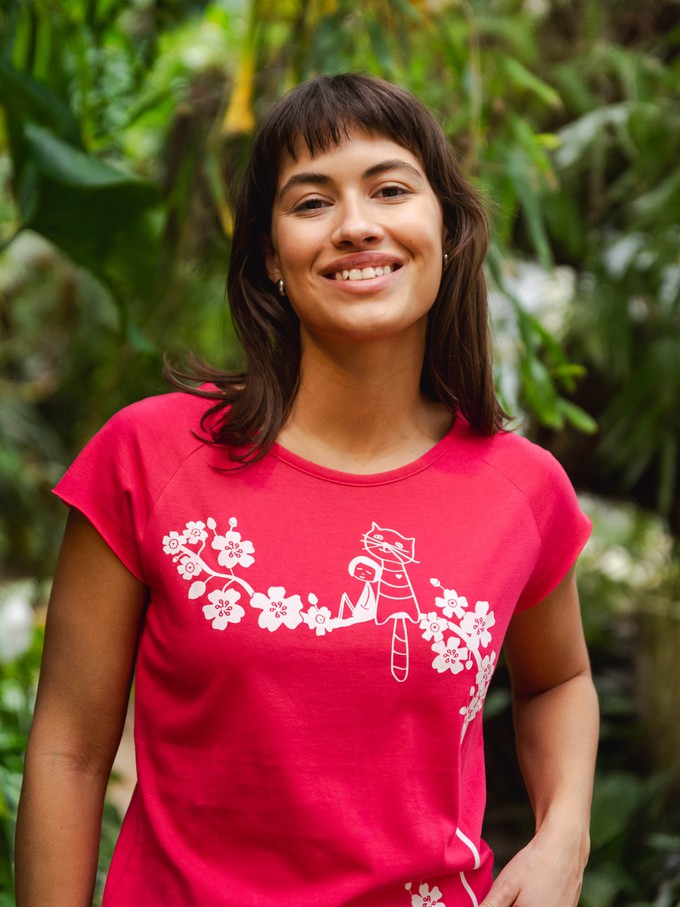 Catlove Cap Sleeve fuchsia from FellHerz T-Shirts - bio, fair & vegan
