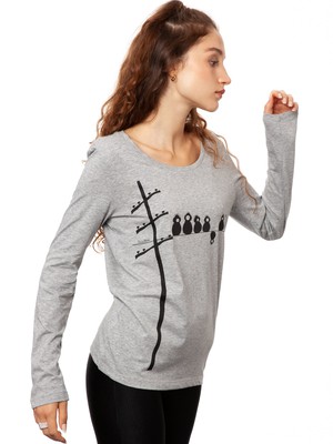 Make some noise long sleeve heather grey from FellHerz T-Shirts - bio, fair & vegan