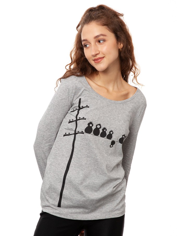 Make some noise longsleeve heather gray size XS from FellHerz T-Shirts - bio, fair & vegan