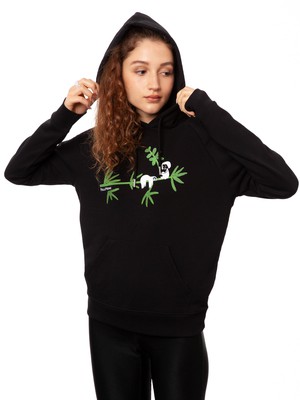 Sloth Hoodie black from FellHerz T-Shirts - bio, fair & vegan