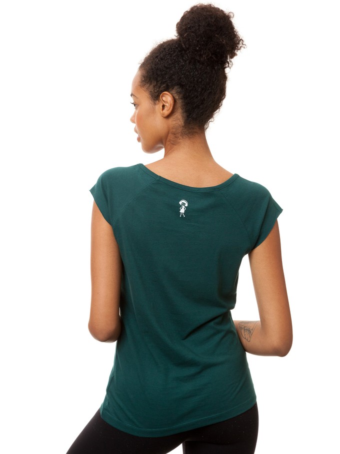 Tuba girl cap sleeve deep teal from FellHerz T-Shirts - bio, fair & vegan